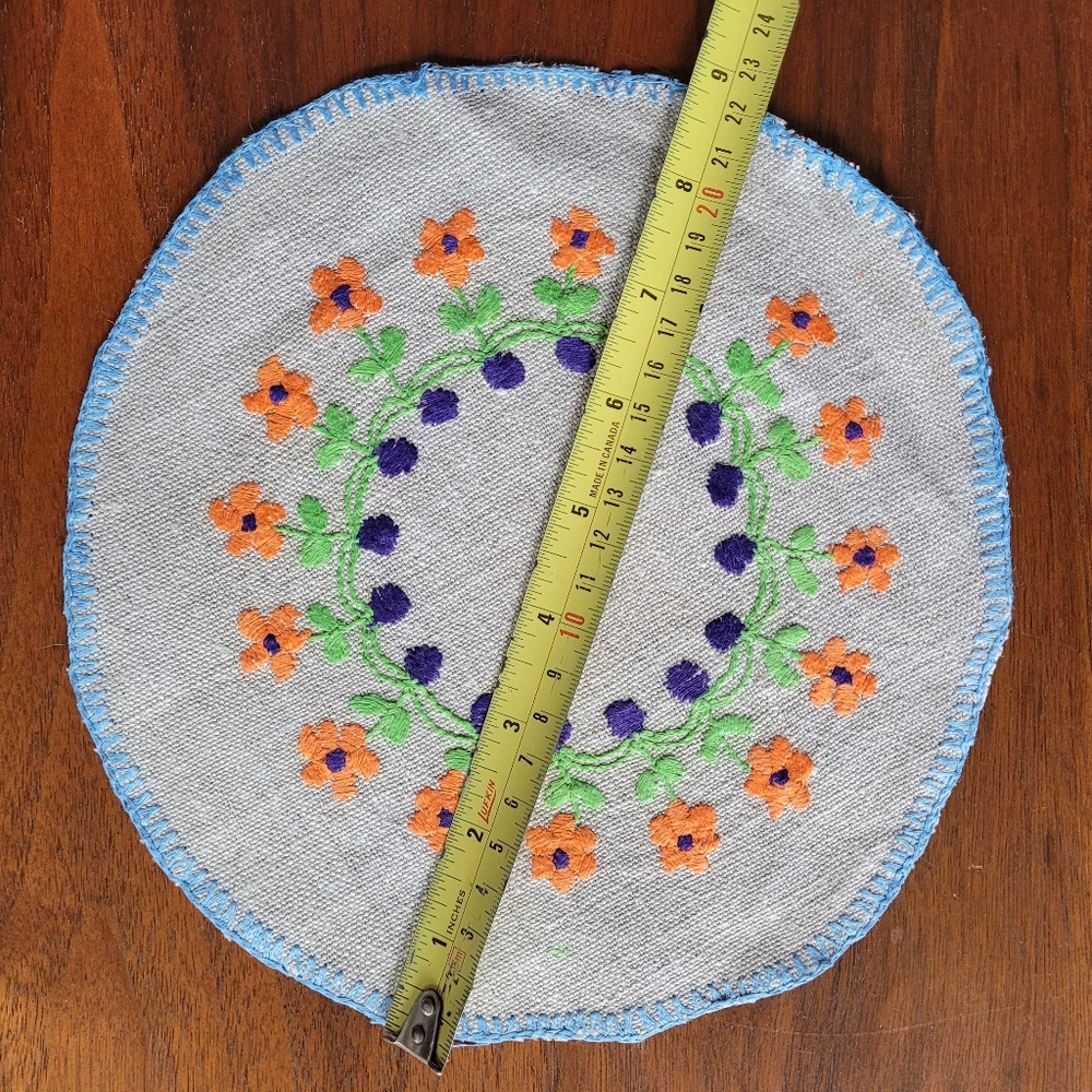 Colourful Embroidered Trivet/Coasters Set - Picture 3 of 15